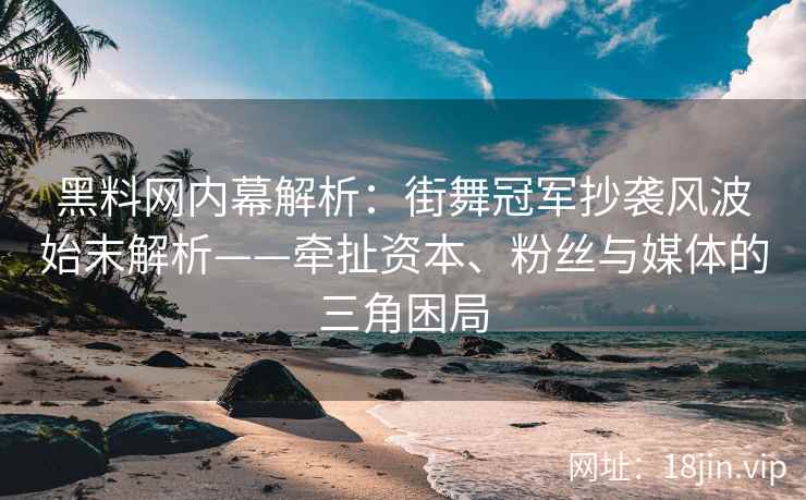 黑料网内幕解析：街舞冠军抄袭风波始末解析——牵扯资本、粉丝与媒体的三角困局